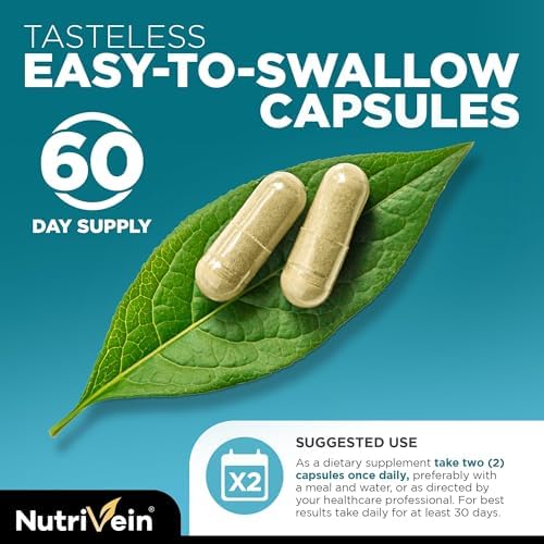 Nutrivein Organic Sea Moss 1600 mg, Bladderwrack & Burdock - 120 Capsules