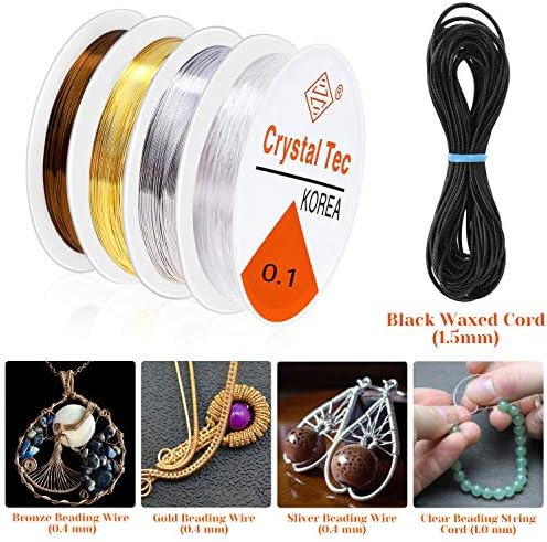 PAXCOO Jewelry Making Supplies Kit, Jewelry Making Kit with Jewelry Making Tools, Jewelry Wires and Jewelry Findings for Jewelry Making
