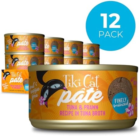 Tiki Cat Grill Pâté Wet Cat Food, Tuna & Prawn, 2.8 oz. Cans (12 Count)