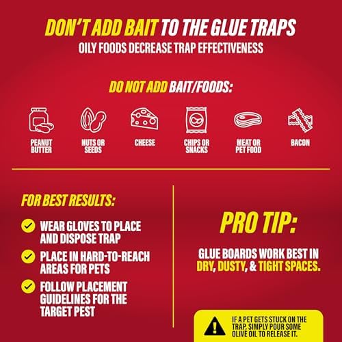 Catchmaster Roach Trap Glue Boards 6-Pk, Adhesive Bug Catcher, Insect & Roach Killer, Scorpion, Spider, Cricket, & Cockroach Traps for Home