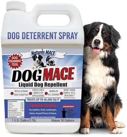 Nature's MACE Dog Mace Dog Repellent 1 Gallon Concentrate | Potty Training Tool Spray, Indoor & Outdoor, Pee Deterrent, Safe Around Kids, Pets, Garden & Plants, Treats 48,000 Sq. Ft.