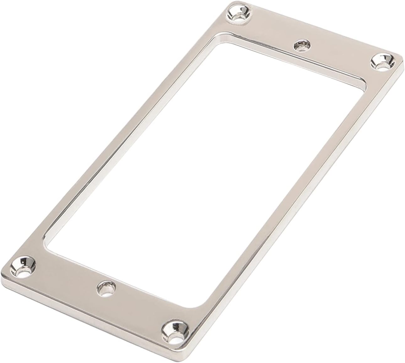 Metallic 2-Pack Humbucker Pickup Rings | Flat Mounting Frame for Electric Guitar, Chromium-plated Iron, Chrome Bridge Neck Pickup Covers Replacement Part