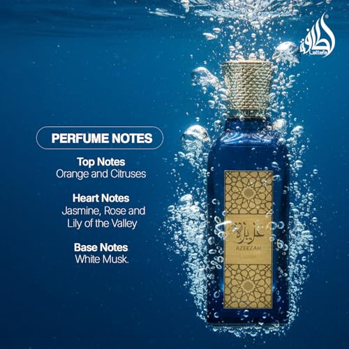 Lattafa Azeezah Eau de Parfum Spray for Women, 3.4 Ounce