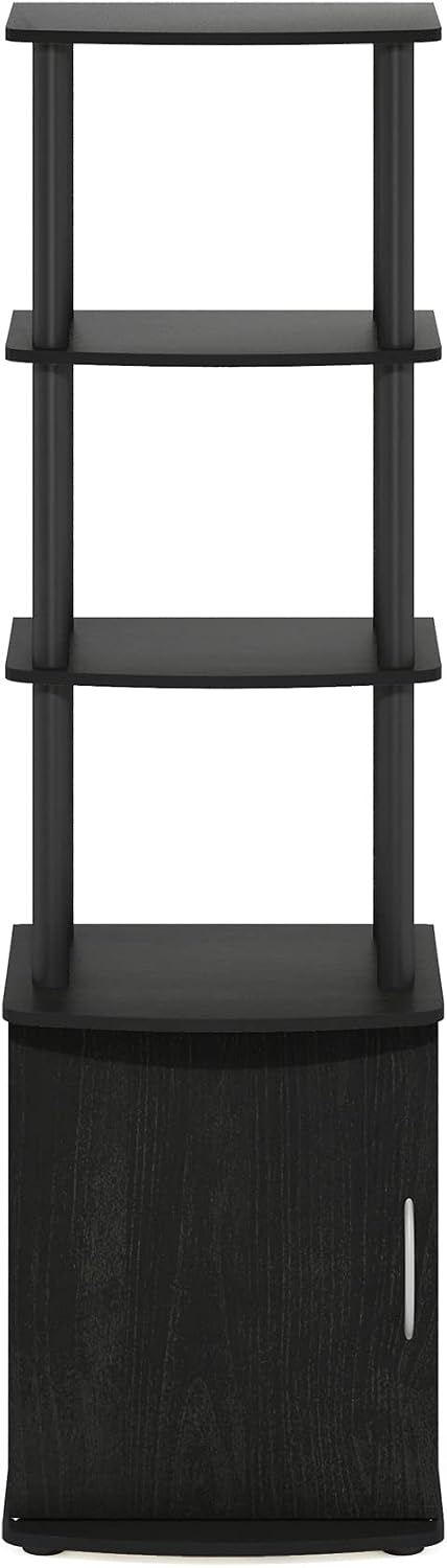 Furinno Turn-N-Tube No Tools 3D 3-Tier Entertainment TV Stand up to 50 inch TV, Round Tubes, French Oak Grey/Black | for TV up to 50 Inch, Open Frame Rectangular Entertainment Center with Storage Shelf, TV Console, for Living Room, Bedroom
