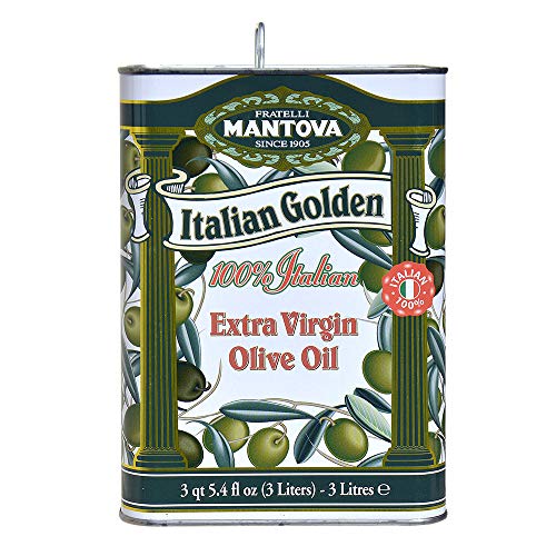 Mantova Italian Golden Extra Virgin Olive Oil 102 oz - Premium Authentic Italian EVOO Cold-Pressed, 100% Italian Grown Olives, Rich Flavor