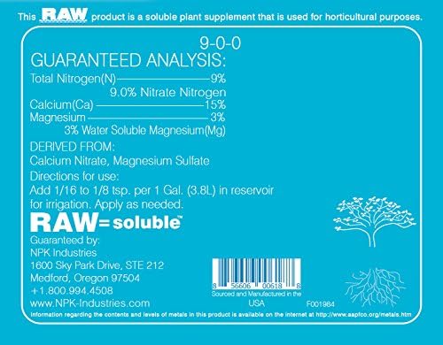 RAW Calcium/Mag 2oz - Essential Combo for Plant Health - Boosts Cell Strength and Nutrient Uptake