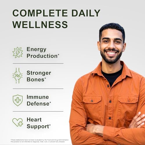 Noor Vitamins Halal Vitamins, Daily Multivitamin, Halal Vitamin for Women and Men, 30 Vitamins & Minerals, A, B12, C, Iron