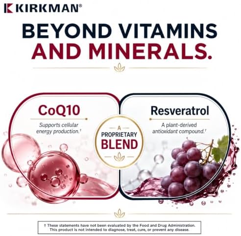 Kirkman Advanced Adult Multivitamin & Mineral with 5-MTHF, 180 Capsules