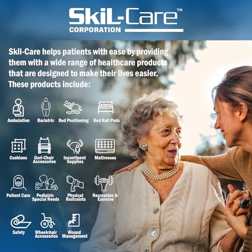 Skil-Care Foam-Padded Lateral Arm Trough Support Tray, Universal Chair Fit | 706142, Mounts to Any Chair with Armrest, Stabilizes and Supports Upper Trunk, Nylon Wipe-Clean Cover, Blue, Universal Fit