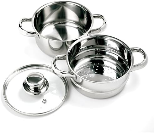 Norpro 1-Quart Stainless Steel Mini Steamer Cooker Set (3 Piece)