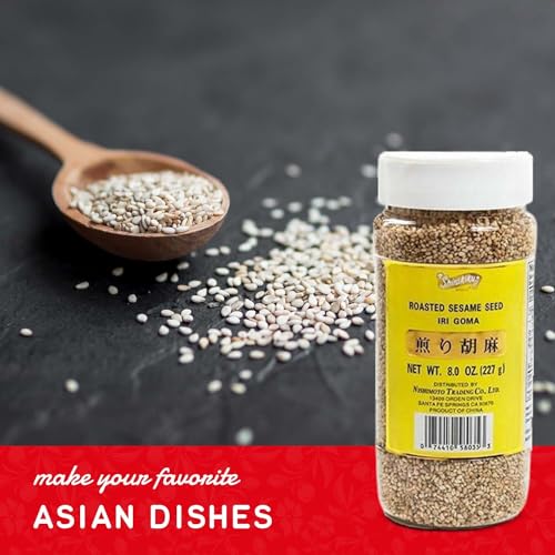 Shirakiku Roasted Sesame Seeds (IRI GOMA) | Perfect for Salad, Sushi, and Noodles Topping | Toasted Sesame Seeds with an Enticing Aroma, Flavor