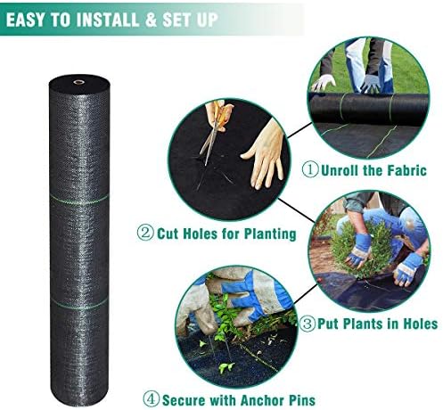 6FTx300FT Weed Barrier Landscape Fabric Heavy Duty 5oz Pro Ground Cover Mat