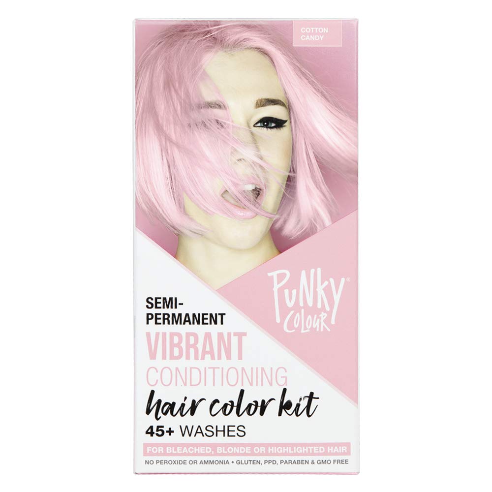 Punky Colour Box Kit Cotton Candy Semi Permanent Hair Color - Vegan, Cruelty-Free Conditioning Hair Dye, Lasts Up to 35 Washes