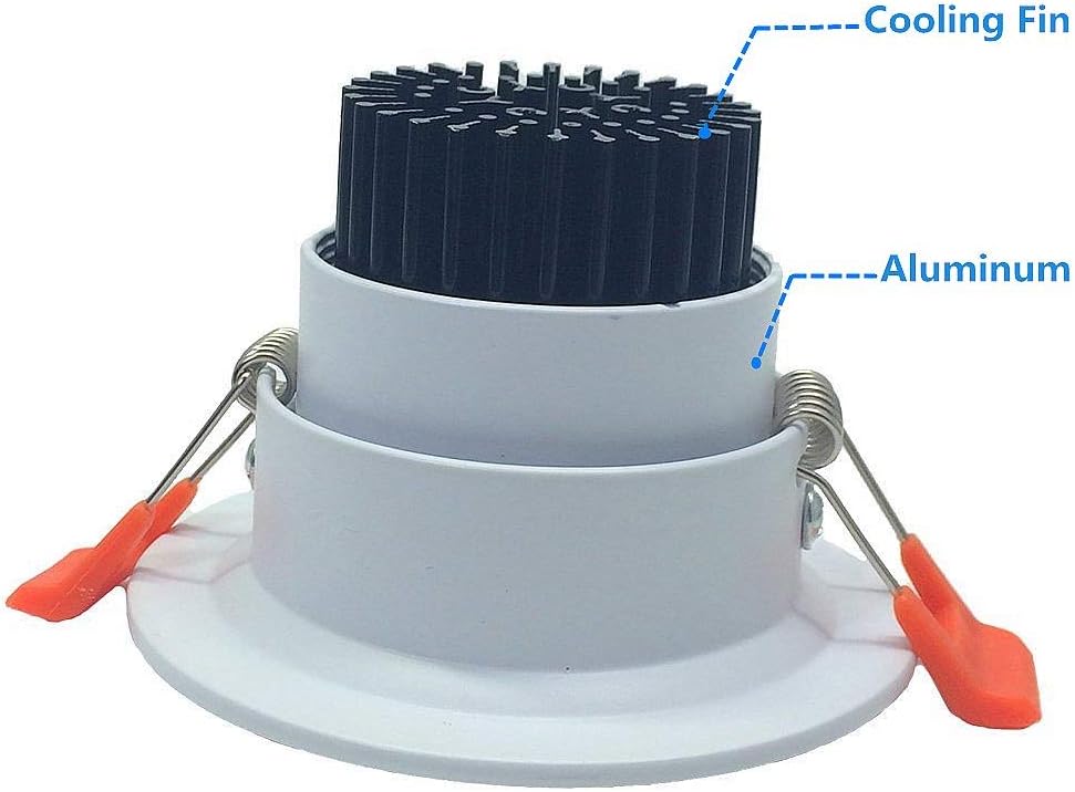 LightingWill 2inch LED Dimmable Downlight, 3W COB Recessed Ceiling Light, Warm White 3000K-3500K, CRI80, 25W 220LM Halogen Bulbs Equivalent, White (4 Pack)