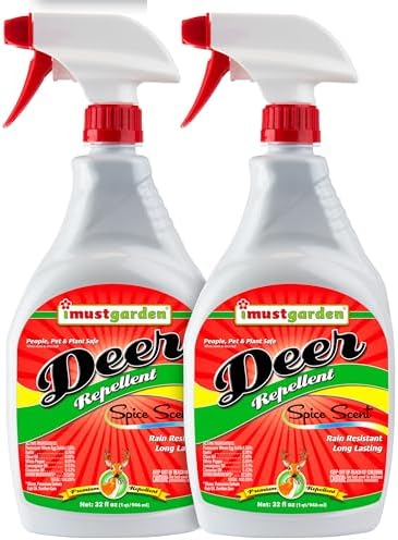 I Must Garden Deer Repellent: Powerful All-Natural Protection, 32oz Spice | Ready to Use Spray - Safe for Plants Pets & Pollinators - Pleasant Scent - Long-Lasting Control