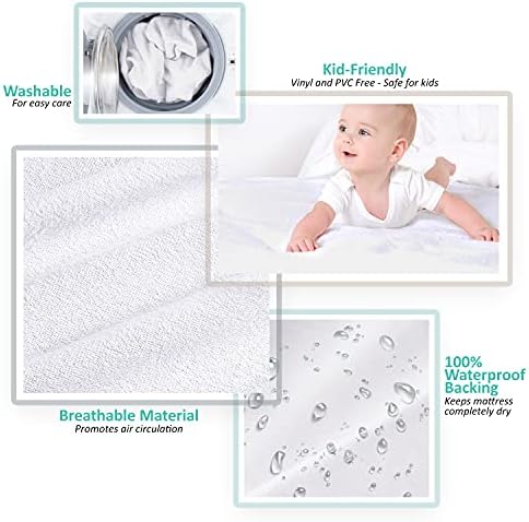 Nestl Premium Cotton Terry Mattress Protector – Soft and Waterproof Full 14 Inch Deep Pocket Mattress Protector – Breathable & Noiseless Cover