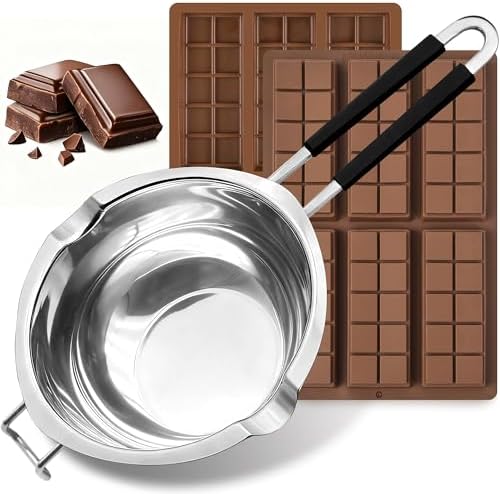 1QT Double Boiler Chocolate/Wax/Candy Melting Pot with Silicone Spatula
