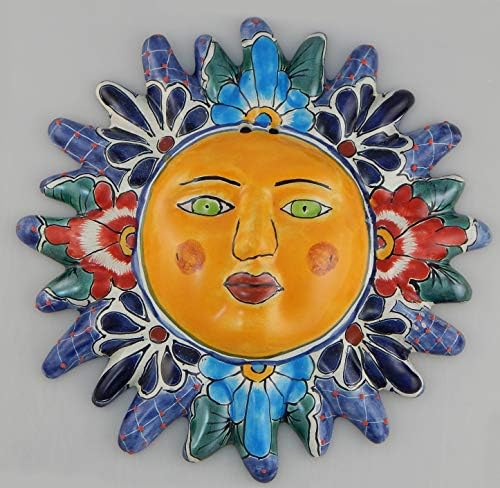 COLOR Y TRADICIÓN Mexican Talavera Ceramic Sun Face Wall Decor Hanging Pottery Folk Art # 14