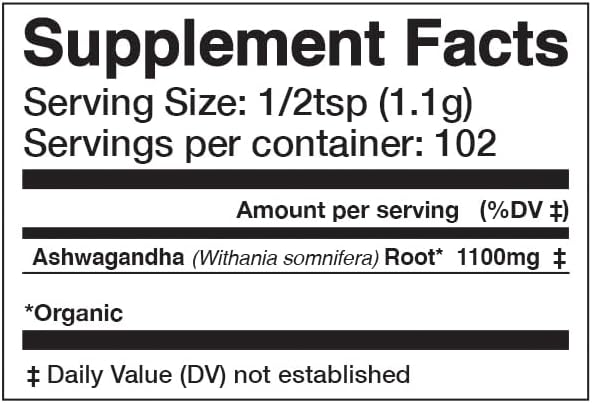 Anima Mundi Ashwagandha Powder - Organic Ashwagandha Root Powder Sourced from India - Commonly Known as Indian Ginseng Root Powder - Calming Herbal