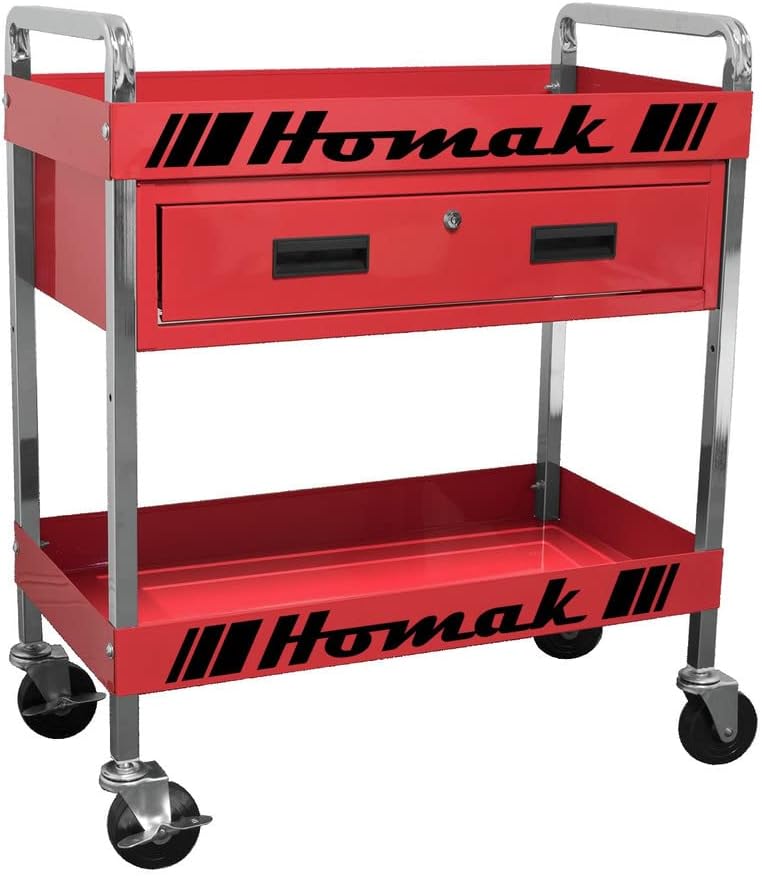 Homak 1-Drawer Utility Service Cart, Red, RD06030210