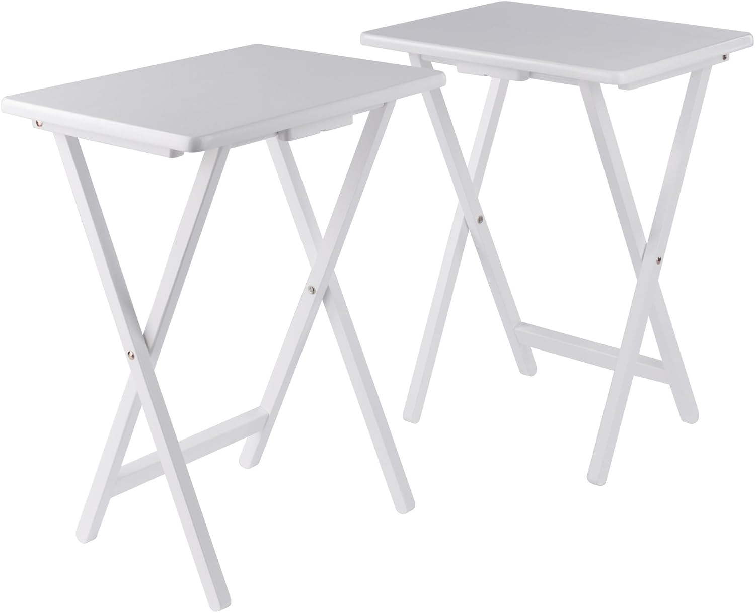 Winsome Alex Set of 2 Foldable Snack Tables, Natural, 26"