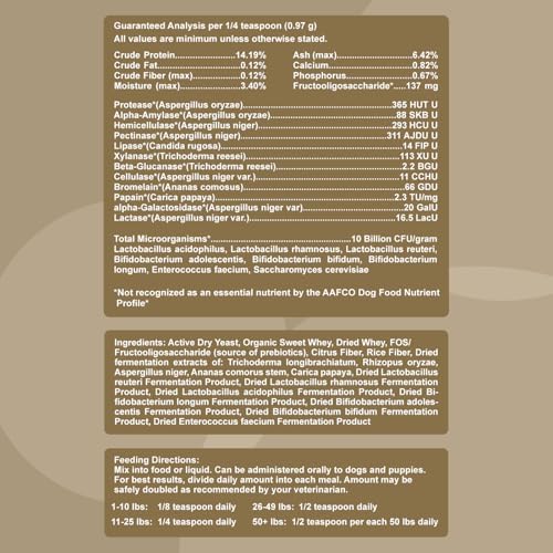 Dogzymes Probiotic Max -10 Billion CFU's Probiotics, Prebiotics, Digestive Enzymes - (8 Ounce)