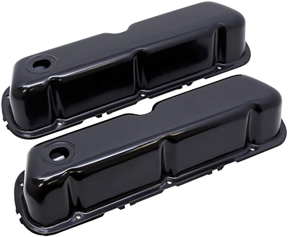 Steel Valve Covers Fits 1962–85 Ford SB 260‑289‑302‑351W – Smooth – 1 Hole – Black