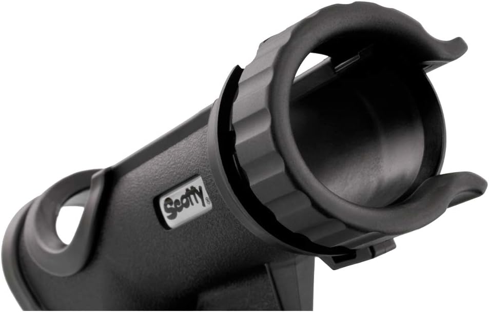 Scotty #230 Powerlock Rod Holder with #241 Side/Deck Mount, Adjustable Boat Fishing Rod Holder, Universal Cradle Design, Side or Deck Mount Installation, Marine-Grade Construction