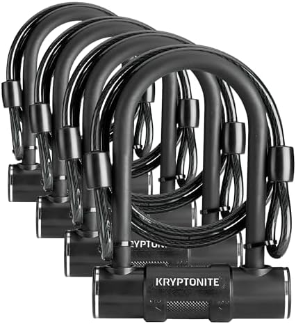 Kryptonite Parkview Bike U-Lock, 4ft Braided Steel Security Cable & Keys