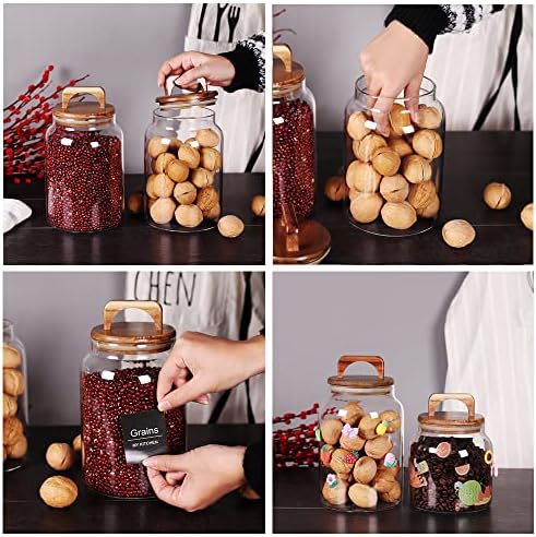 SAIOOL Egg Jar,kitchen canister， 1 Gallon Large Glass Food Storage Jars with Airtight Lid, Clear