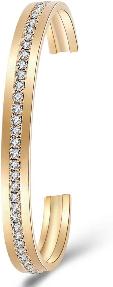 Women's Diamond Wristwatch Bangle Bracelet Jewelry Set Analog Quartz Wrist Watch for Ladies