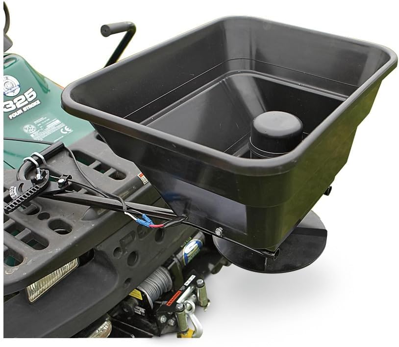 Guide Gear 12-Volt ATV/UTV Broadcast Spreader, 80-lbs Capacity, Lawn and Garden Seed Spreaders with Rain Cover