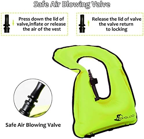 OMOUBOI Snorkel Vest for Adults Swim Vests Inflatable Snorkeling Jackets for Diving, Snorkeling, Swimming Safety (Suitable for 100-220 lbs)