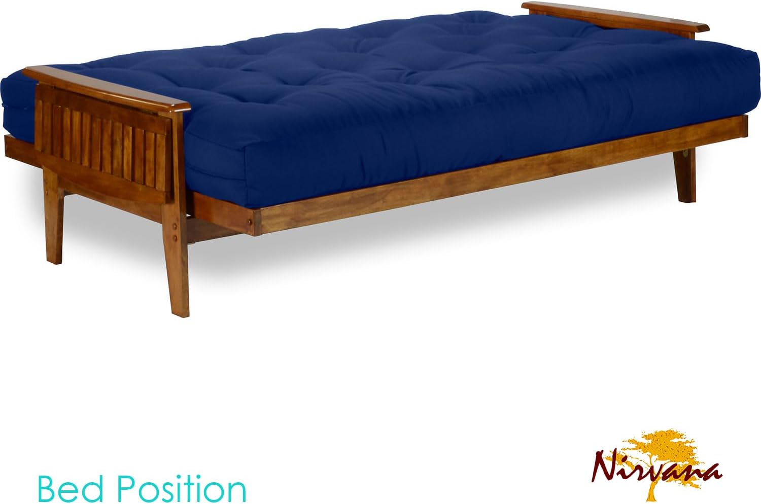 Eastridge Futon Set - Full Size, Frame, 8" Mattress, Twill Black Cover