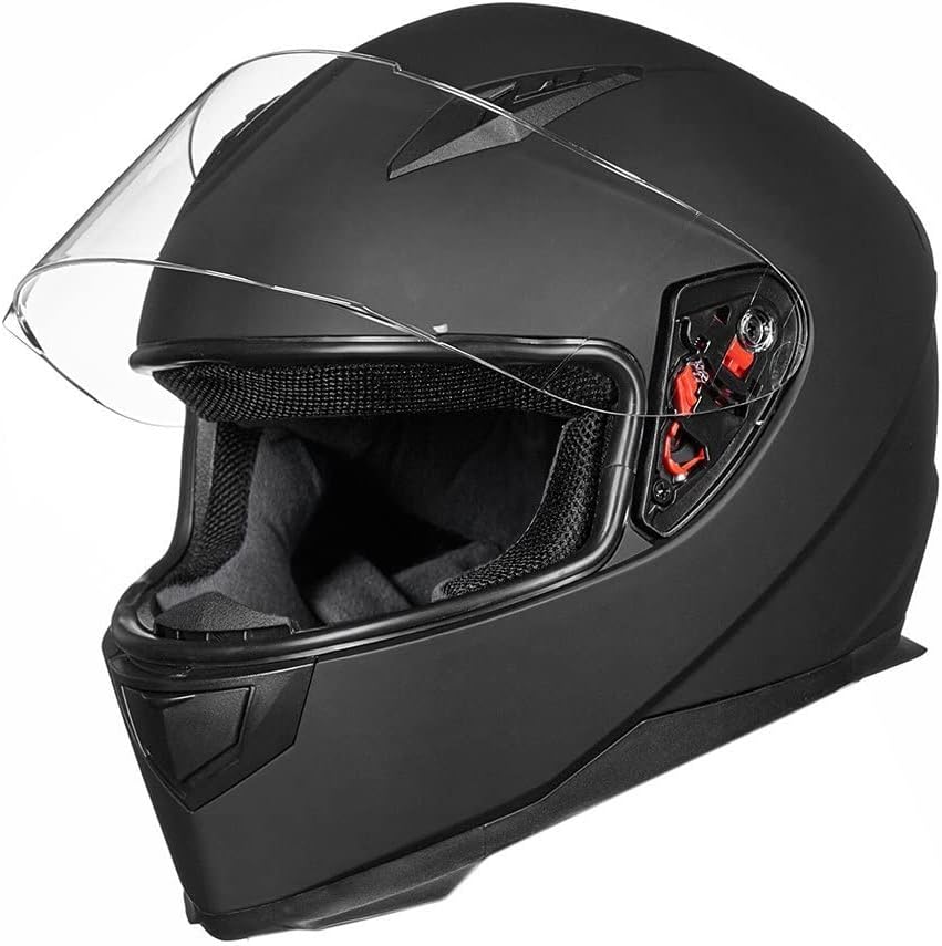 ILM Full Face Motorcycle Street Bike Helmet with Removable Winter Neck Scarf + 2 Visors DOT Model ILM-313
