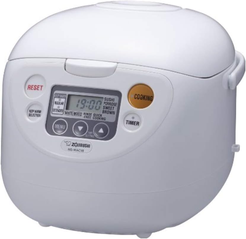 Zojirushi Micom Rice Cooker and Warmer (10-Cup/Cool White) | Fuzzy logic, LCD controls