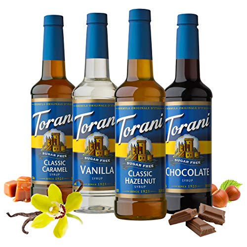 Torani Sugar Free Drink Syrup Soda Flavors Variety Pack, 25.4 fl oz, 4 Pack