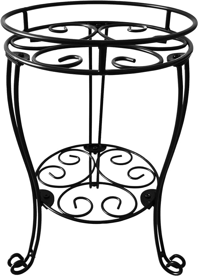 TREEZITEK 11.8 inches Diameter Tall Metal Plant Stand for Indoor or Outdoor, Heavy Duty Flower Pot Stand Rack Holds Big Heavy Plants