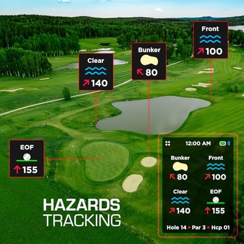 Hand+ Handheld Golf GPS Device, Shot Tracker, Record Shots, Club, GIR, Fairways, Putts, Golf Distance Range Finder, Touch Screen, 42, 000+ Courses