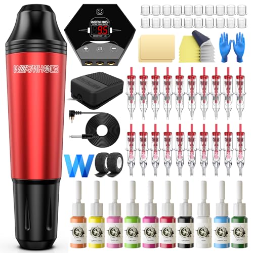 Wormhole Complete Tattoo Kit for Beginners Rotary Pen Machine