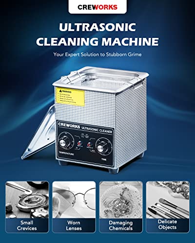 CREWORKS 3.2L Ultra Sonic Cleaning Machine - 120W Cavitation 100W Heat