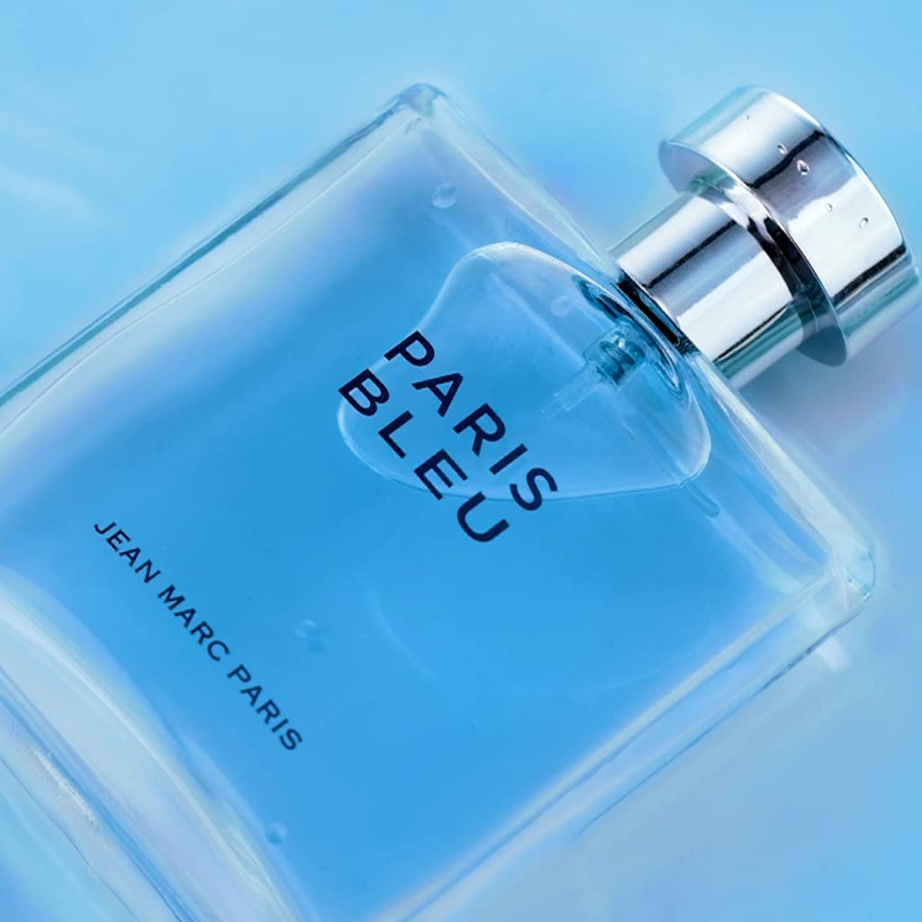 Jean Marc Paris Paris Bleu Homme Eau de Toilette Spray, 3.4 fl. oz., blue, Men's Cologne, Fresh Cologne, Notes of Bergamot, Lavender and Leather