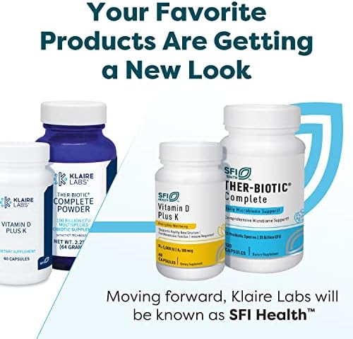Klaire Labs SFI Health Ther-Biotic Complete, 60 Count | 12 Strain Probiotic Capsules for Digestive and Immune Support, 25 Billion CFU Gut Health Supplement, Hypoallergenic Formula