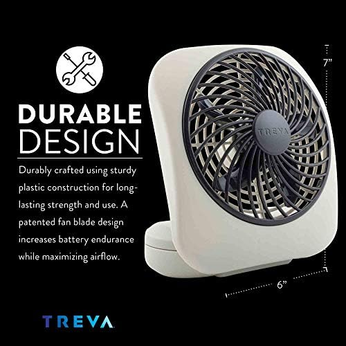 O2COOL Treva 5 in Portable Battery Powered Desk Fan 2-Speed Black | Yes