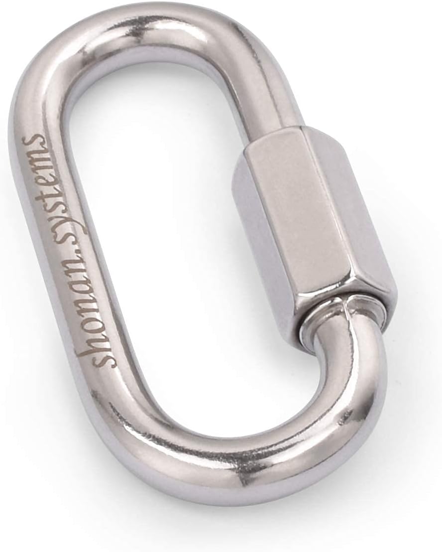 SHONAN Heavy Duty Marine Chain Quick Links, Stainless Steel Chain Connectors, Corrosion Resistant Locking Carabiners