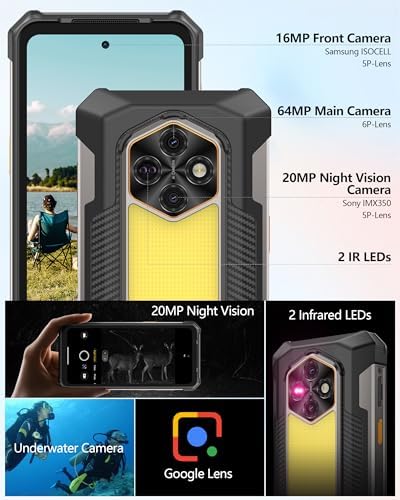 Ulefone RugKing 5 Pro Rugged Smartphone Android 16, 20000mAh(33W), 16GB(8+8)+256GB, 64MP+20MP Night Vision, 6.78" FHD+ Corning Gorilla Glass