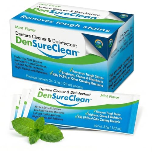 DenSureClean Denture, Retainer & Aligner Cleaner Powder, 120-Day Supply