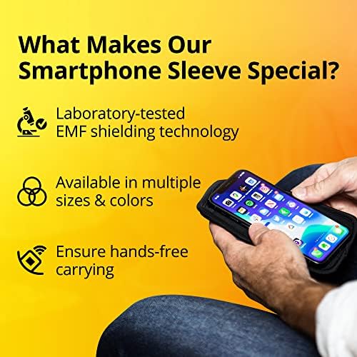 SYB Shield Your Body Anti Radiation Cell Phone Pouch, Cell Phone Sleeves for Blocking EMF, Radiation Blocker for Cell Phone, Black, XL, for Phones Up to 3.25-inches Wide (7 x 4.25 Inches Pouch Size)