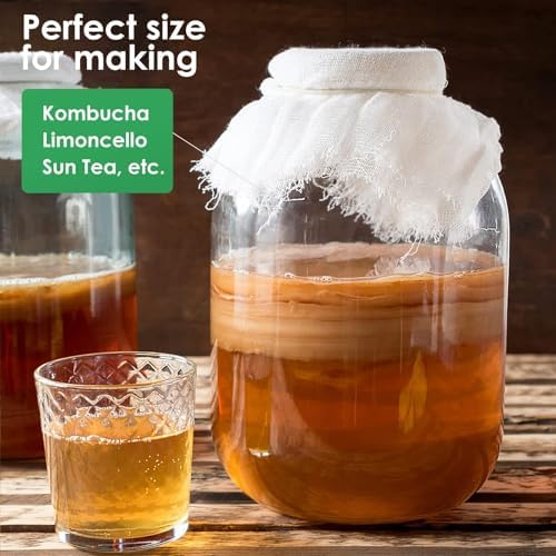 1 Gallon Glass Mason Jar with Airtight Lids, 2 Pack Wide Mouth Storage Jars