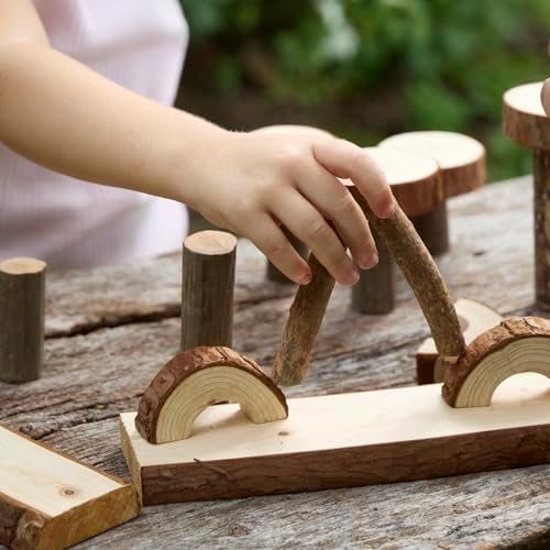 Guidecraft Branch Blocks - 36 Piece Kid's Natural Wooden Unit Building Set, Tree Block Stacking Sorting Toy for Toddlers